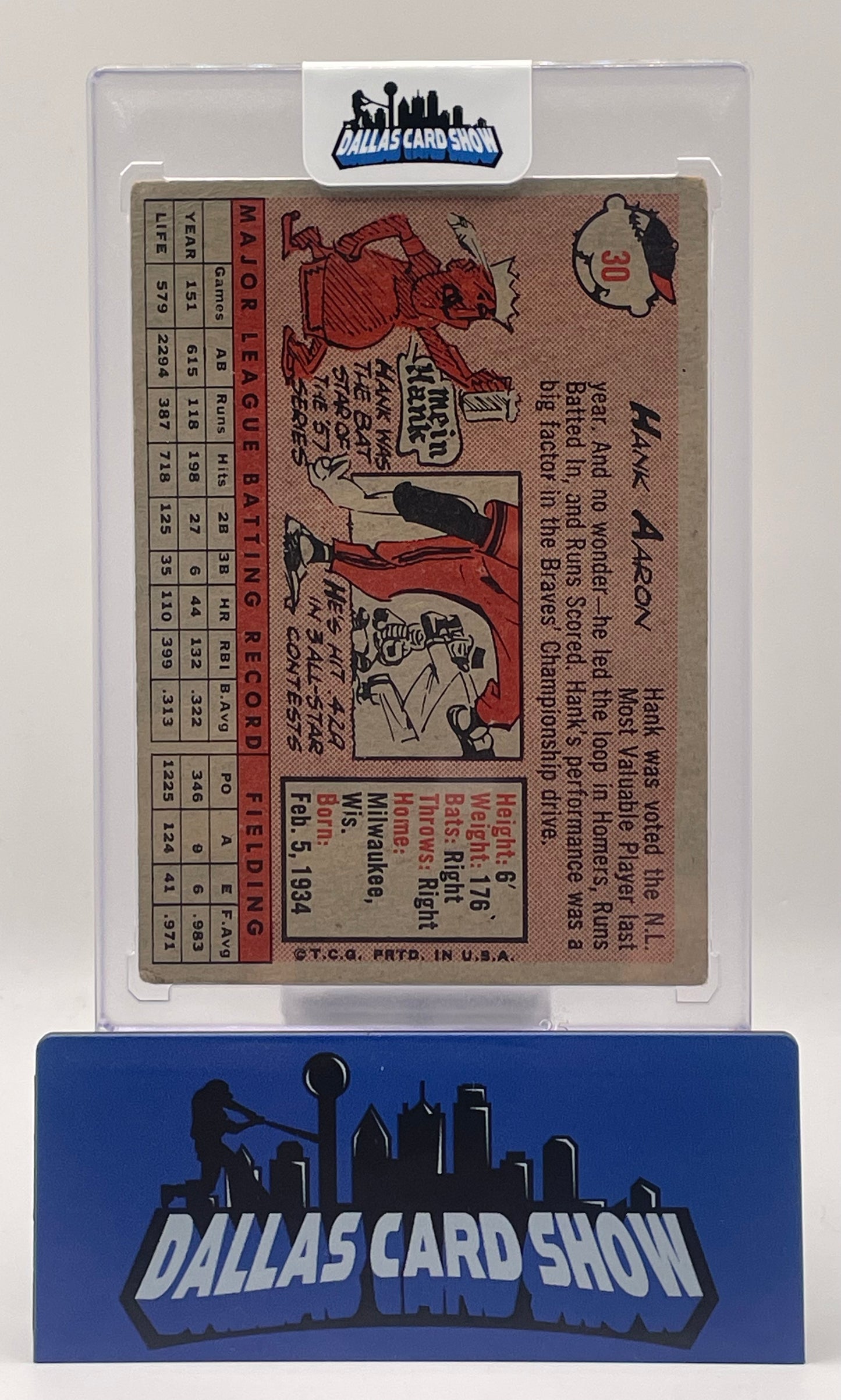 1958 Topps Hank Aaron Name In White #30 Poor-VG