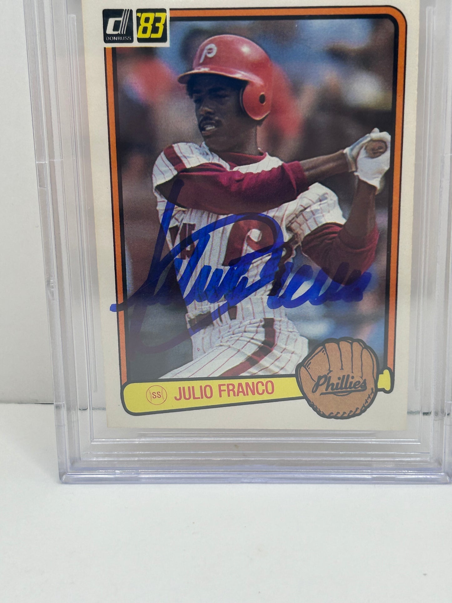1983 Donruss Julio Franco #525 Auto Beckett Witnessed Beckett 10 Autograph (4691)