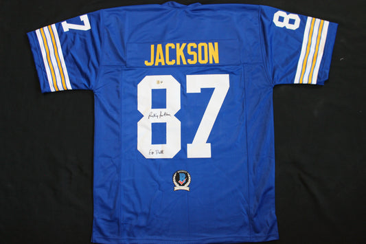 RICKEY JACKSON PITT PANTHERS SIGNED FOOTBALL JERSEY "Go Pitt" BAS COA
