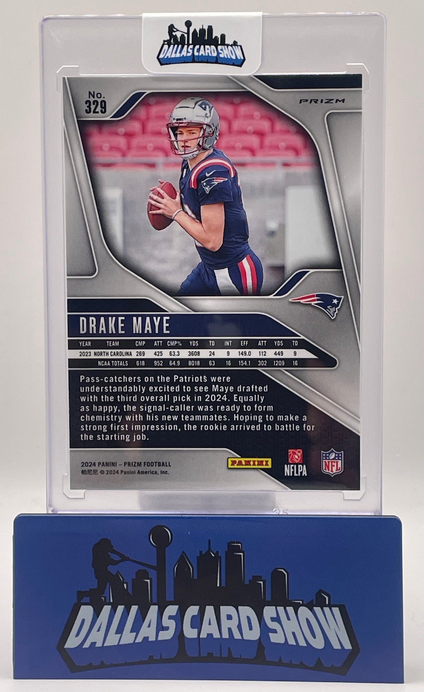 2024 Panini Prizm Football Drake Maye Silver Rookie #329