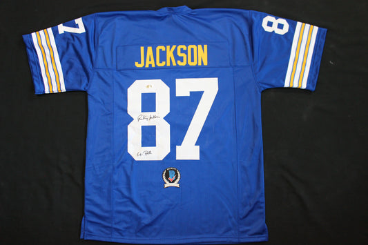 RICKEY JACKSON PITT PANTHERS SIGNED FOOTBALL JERSEY "Go Pitt" BAS COA