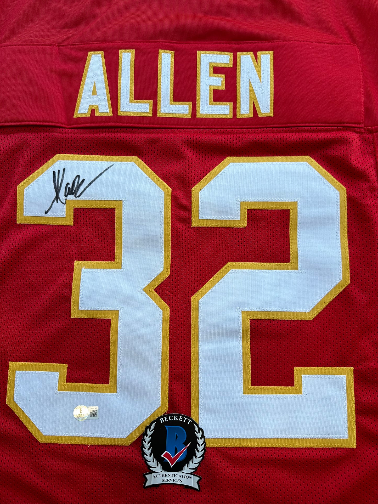 MARCUS ALLEN KANSAS CITY CHIEFS SIGNED JERSEY XL Raiders USC Trojans BAS COA