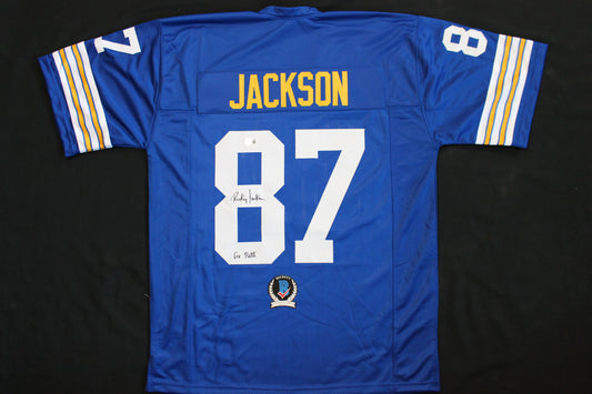 RICKEY JACKSON PITT PANTHERS SIGNED FOOTBALL JERSEY "Go Pitt" BAS COA