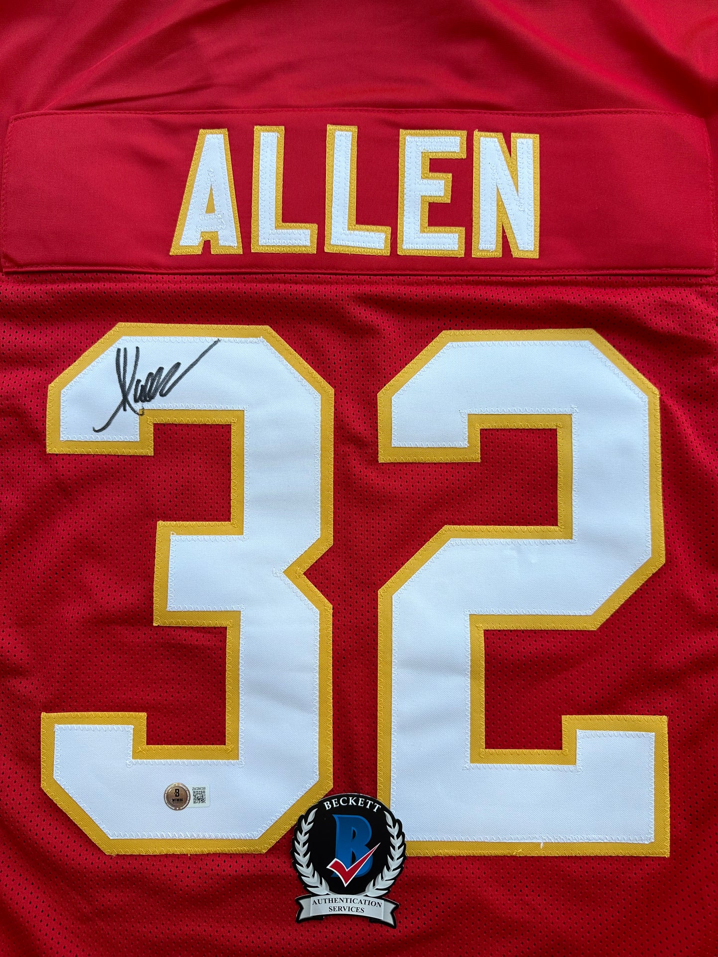 MARCUS ALLEN KANSAS CITY CHIEFS SIGNED JERSEY XL Raiders USC Trojans BAS COA