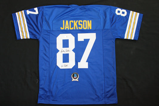 RICKEY JACKSON PITT PANTHERS SIGNED FOOTBALL JERSEY "Go Pitt" BAS COA