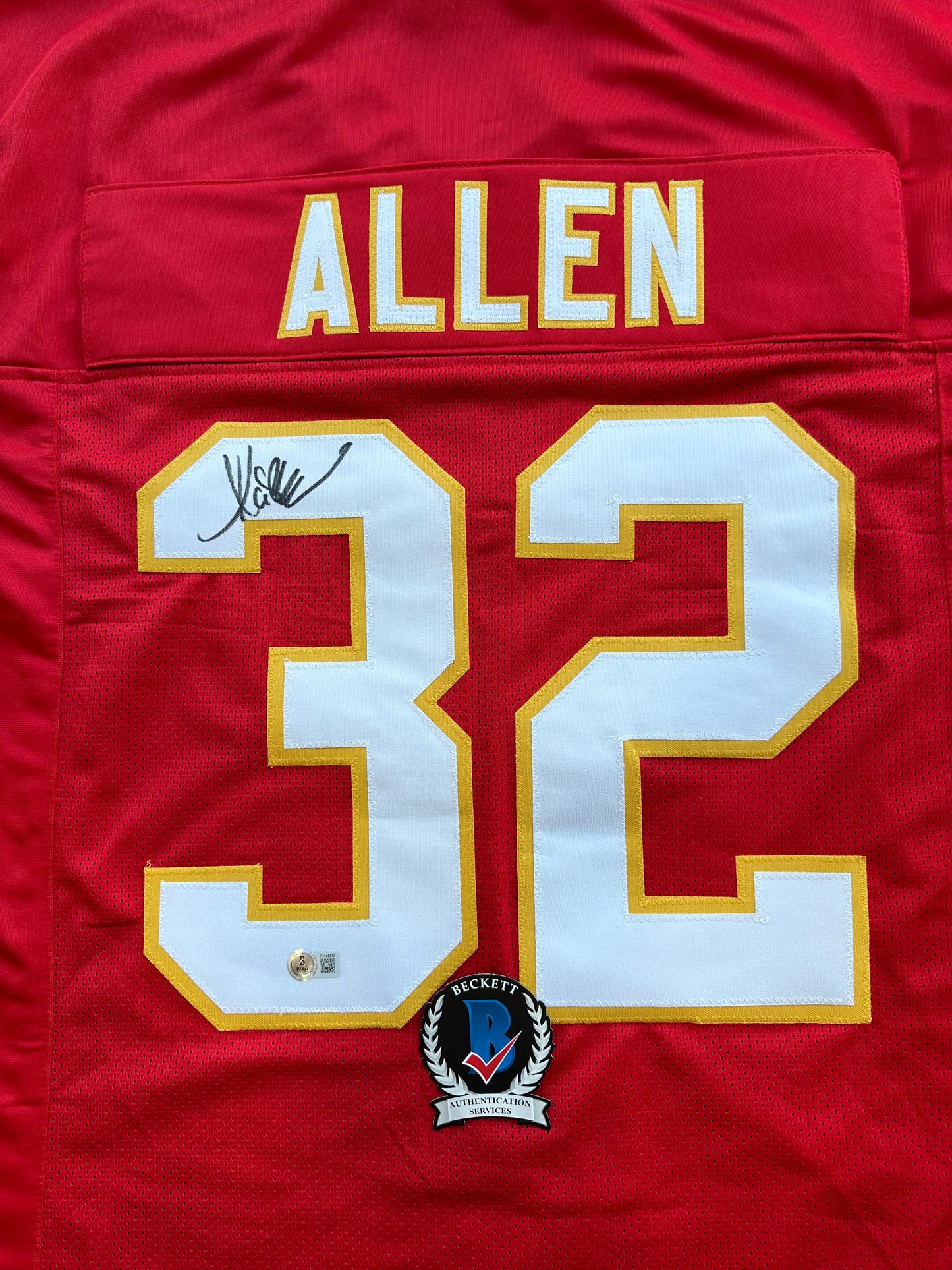 MARCUS ALLEN KANSAS CITY CHIEFS SIGNED JERSEY XL Raiders USC Trojans BAS COA
