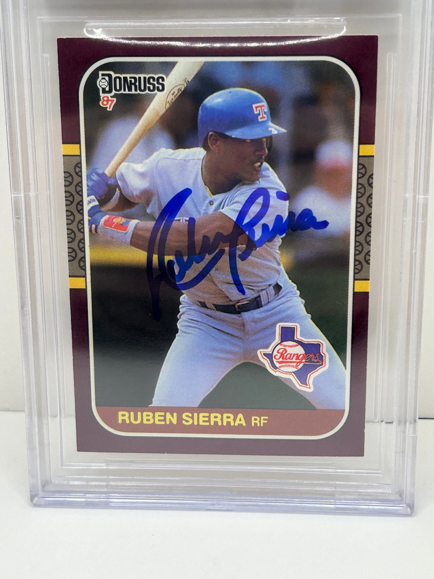 1987 Donruss Opening Day Ruben Sierra #172 Auto Beckett Witnessed Beckett 10 Auto (4710)