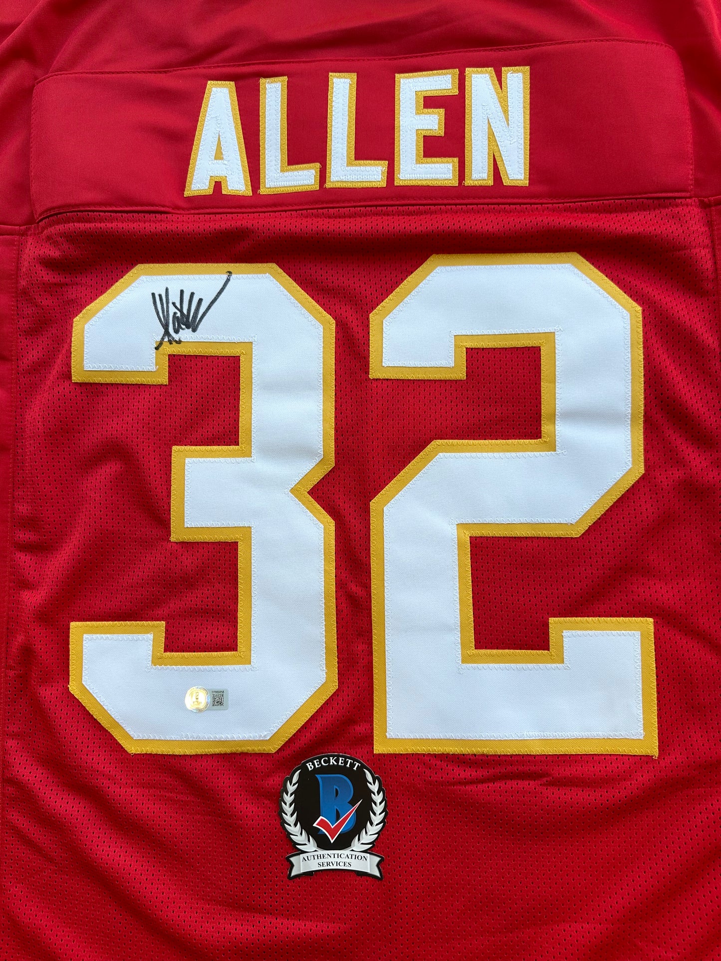 MARCUS ALLEN KANSAS CITY CHIEFS SIGNED JERSEY XL Raiders USC Trojans BAS COA