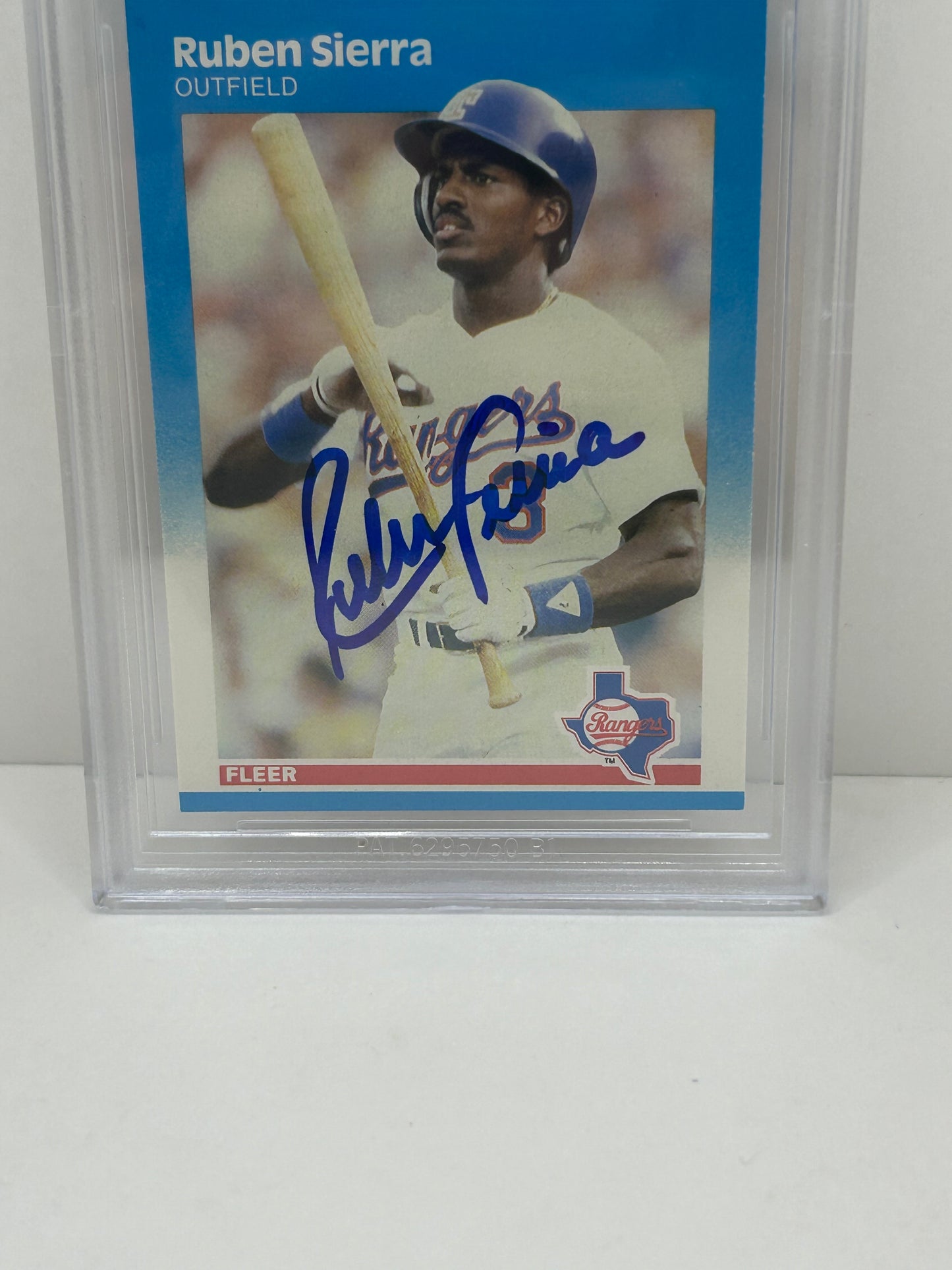 1987 Fleer Glossy Ruben Sierra #138 Auto Beckett Witnessed Beckett Authentic (5002)