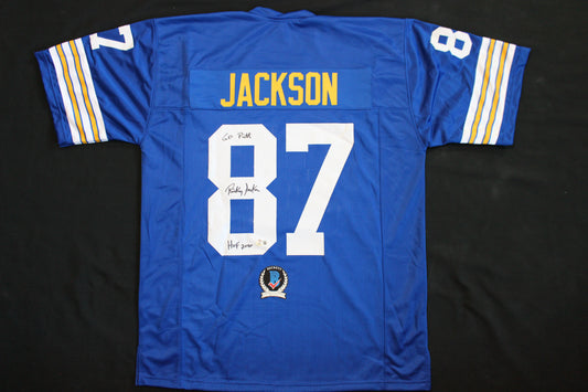 RICKEY JACKSON PITT PANTHERS SIGNED FOOTBALL JERSEY "Go Pitt" BAS COA