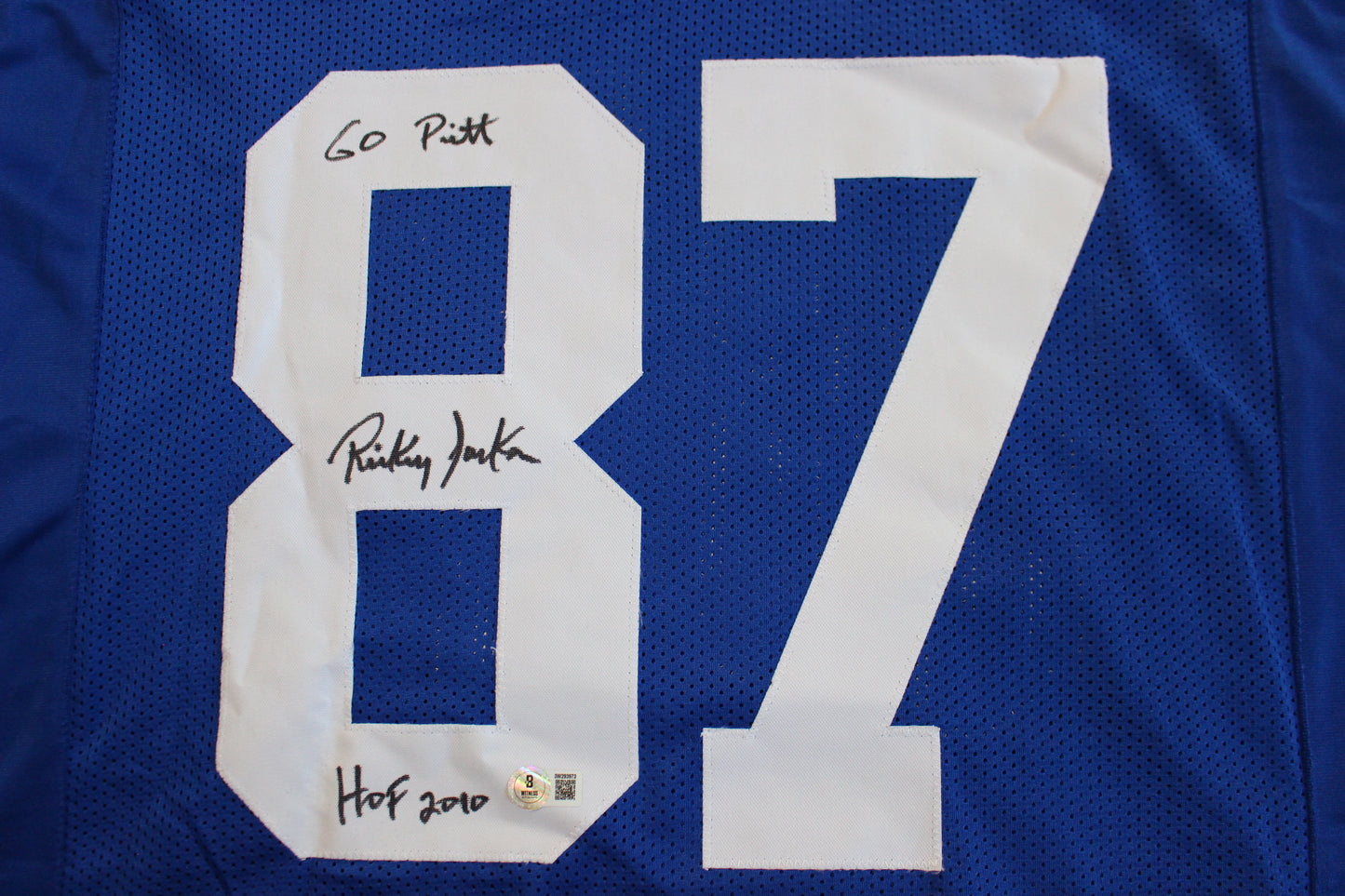 RICKEY JACKSON PITT PANTHERS SIGNED FOOTBALL JERSEY "Go Pitt" BAS COA