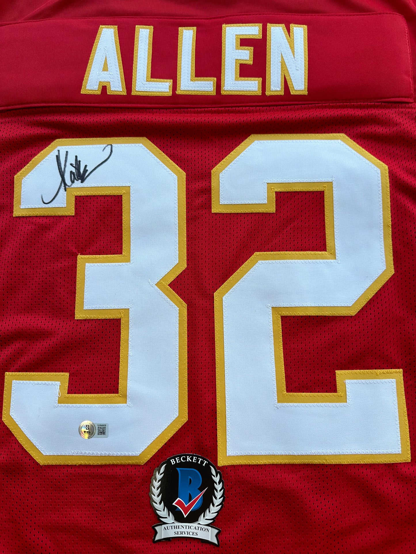 MARCUS ALLEN KANSAS CITY CHIEFS SIGNED JERSEY XL Raiders USC Trojans BAS COA
