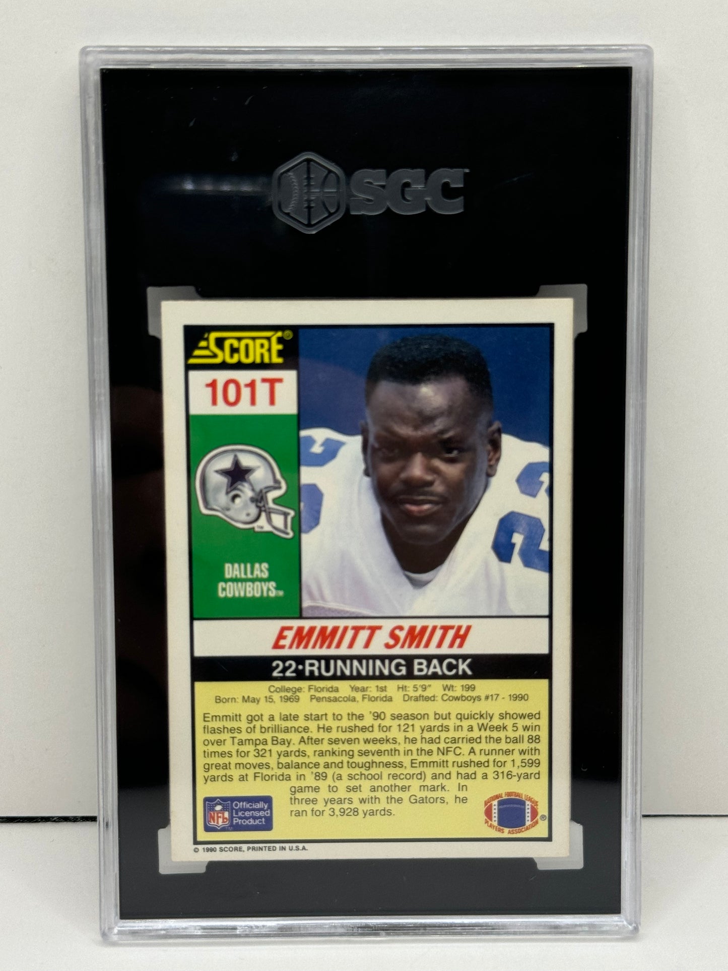 1990 Score Supplemental Emmitt Smith #101T SGC 8 Cowboys