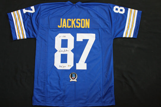 RICKEY JACKSON PITT PANTHERS SIGNED FOOTBALL JERSEY "Go Pitt" BAS COA
