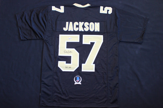 RICKEY JACKSON NEW ORLEANS SAINTS SIGNED HOME FOOTBALL JERSEY w/HOF 2010 BAS