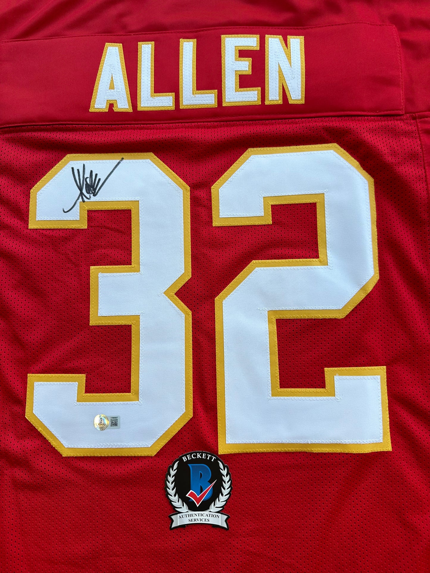 MARCUS ALLEN KANSAS CITY CHIEFS SIGNED JERSEY XL Raiders USC Trojans BAS COA