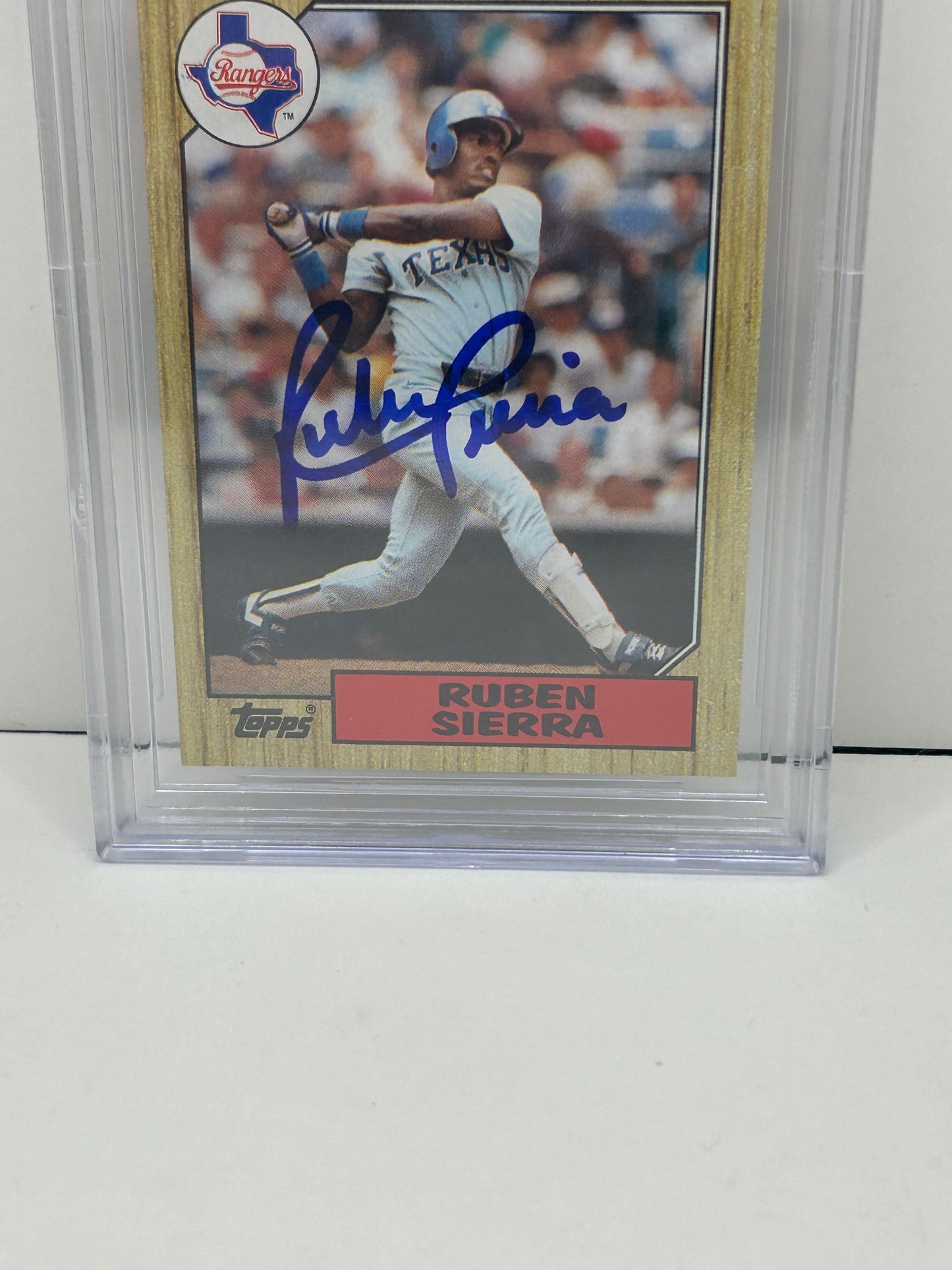 1987 Topps Ruben Sierra #261 Auto Beckett Witnessed Beckett 10 Autograph (3283)