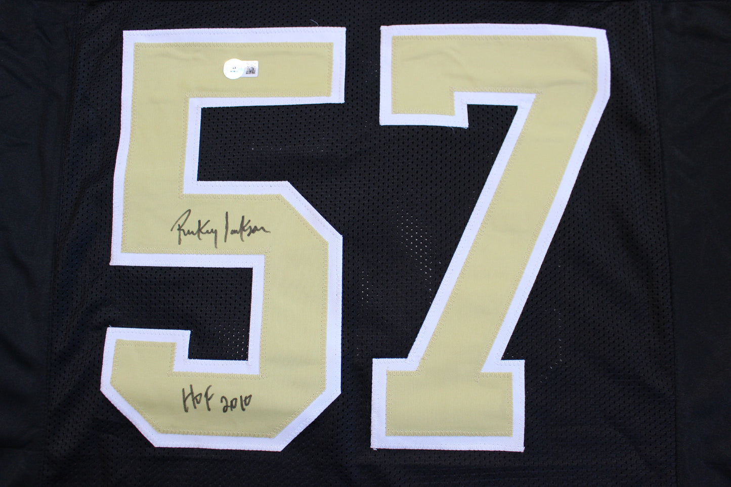 RICKEY JACKSON NEW ORLEANS SAINTS SIGNED HOME FOOTBALL JERSEY w/HOF 2010 BAS