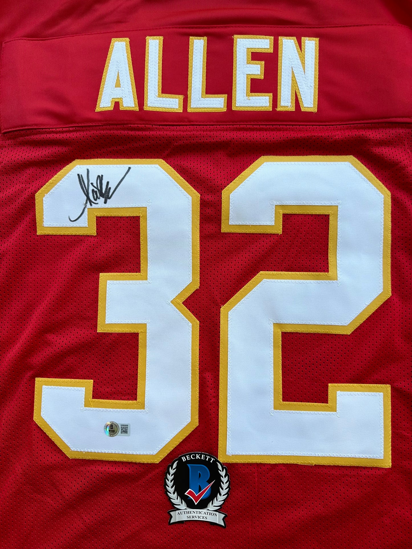 MARCUS ALLEN KANSAS CITY CHIEFS SIGNED JERSEY XL Raiders USC Trojans BAS COA