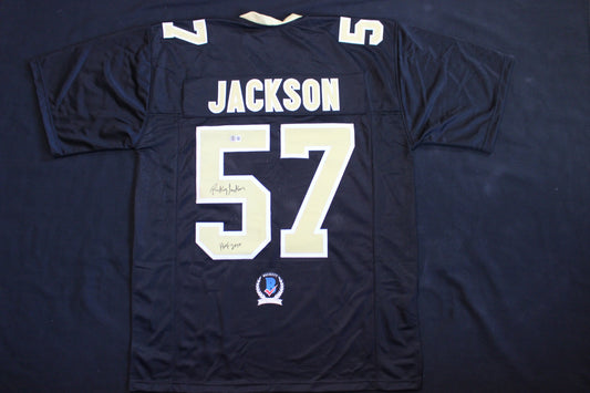 RICKEY JACKSON NEW ORLEANS SAINTS SIGNED HOME FOOTBALL JERSEY w/HOF 2010 BAS
