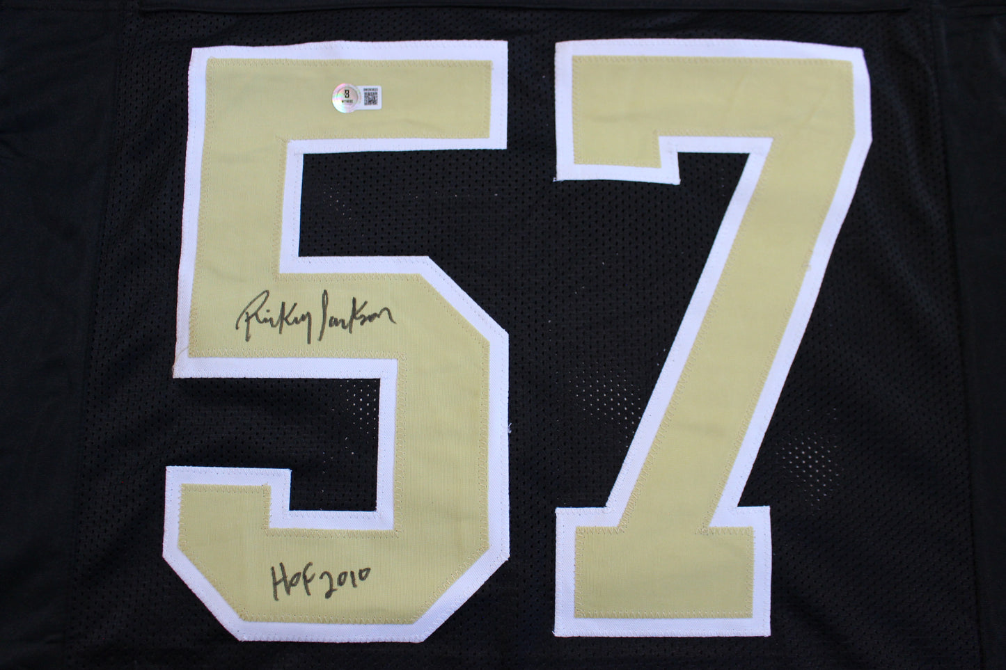 RICKEY JACKSON NEW ORLEANS SAINTS SIGNED HOME FOOTBALL JERSEY w/HOF 2010 BAS