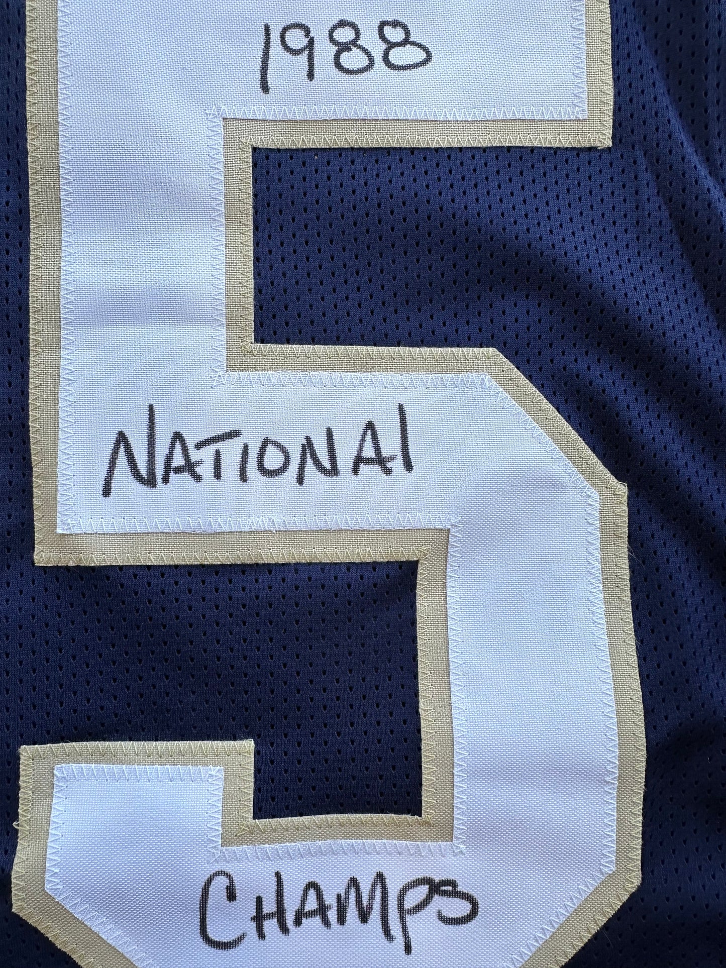 RAGHIB ROCKET ISMAIL NOTRE DAME SIGNED JERSEY w/1988 National Champs BAS