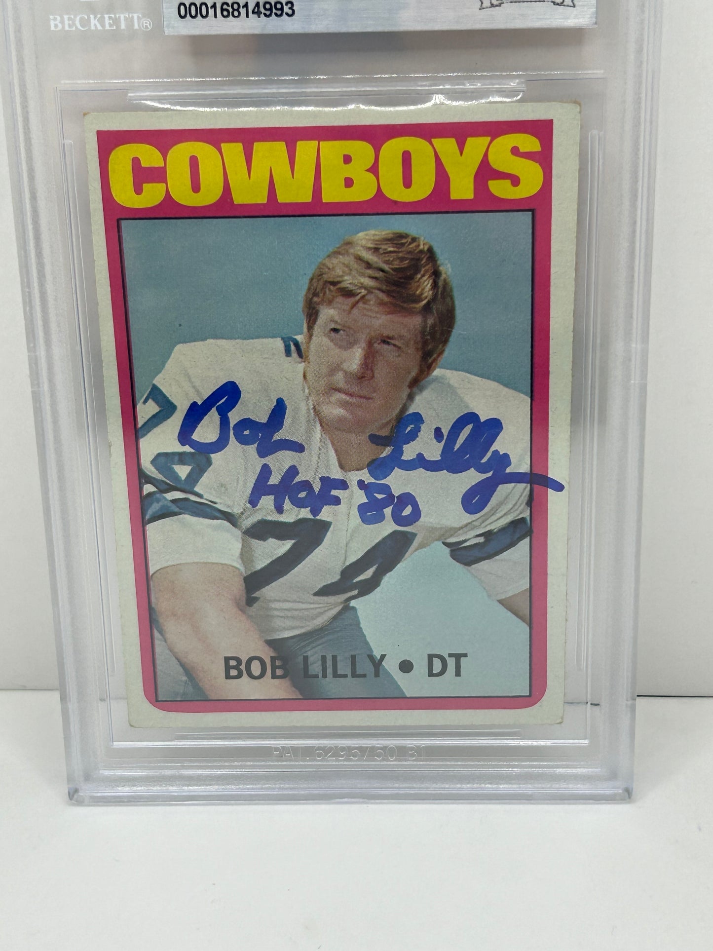 1972 Topps Bob Lilly #145 Beckett Witnessed Beckett Authentic (4993)