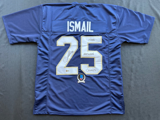 RAGHIB ROCKET ISMAIL NOTRE DAME SIGNED JERSEY w/1988 National Champs BAS
