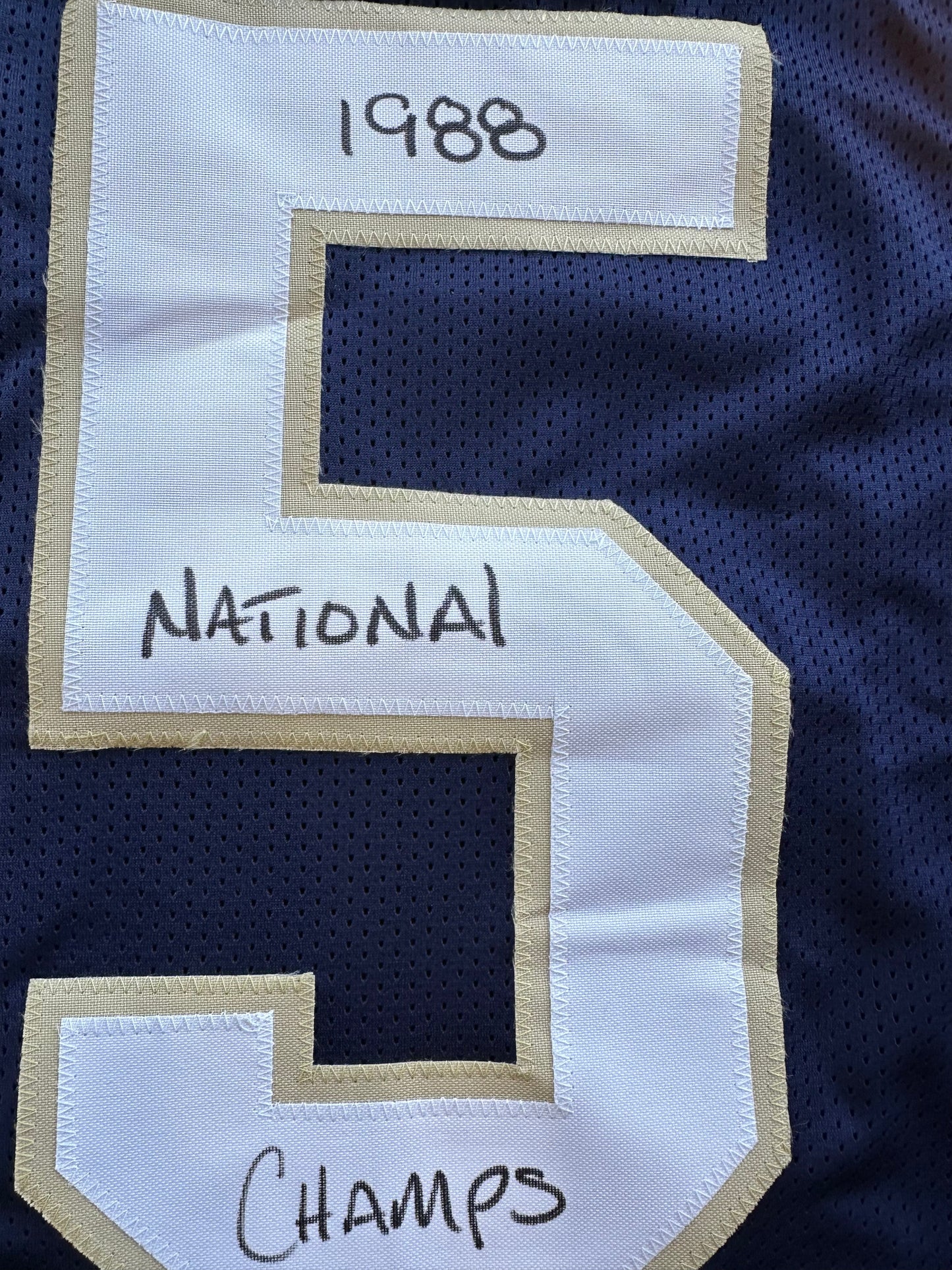 RAGHIB ROCKET ISMAIL NOTRE DAME SIGNED JERSEY w/1988 National Champs BAS