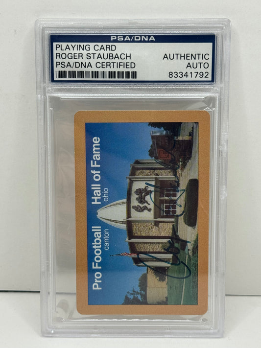 Roger Staubach Auto Playing Card PSA/DNA Certified Authentic