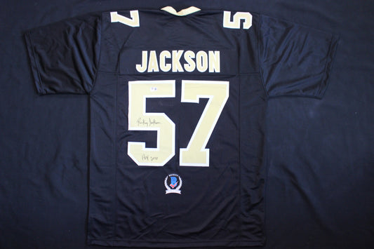 RICKEY JACKSON NEW ORLEANS SAINTS SIGNED HOME FOOTBALL JERSEY w/HOF 2010 BAS