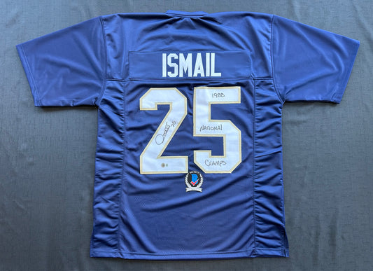 RAGHIB ROCKET ISMAIL NOTRE DAME SIGNED JERSEY w/1988 National Champs BAS