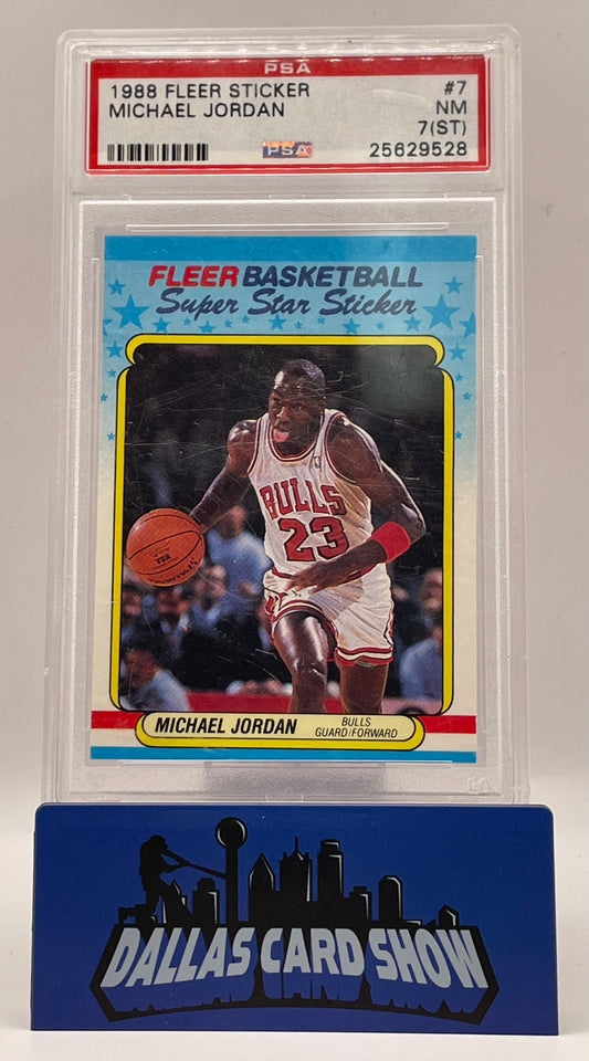 1988 Fleer Sticker #7 Michael Jordan PSA 7(ST)