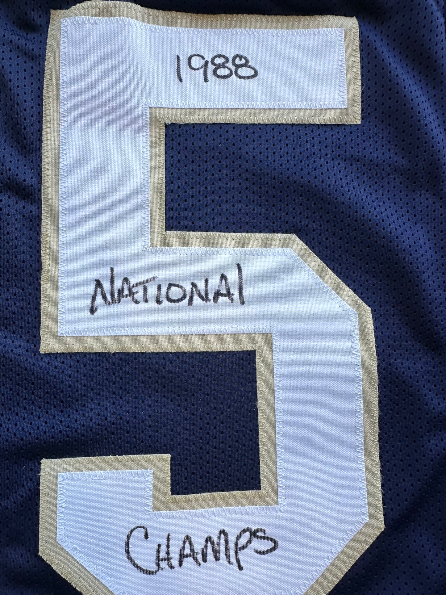RAGHIB ROCKET ISMAIL NOTRE DAME SIGNED JERSEY w/1988 National Champs BAS