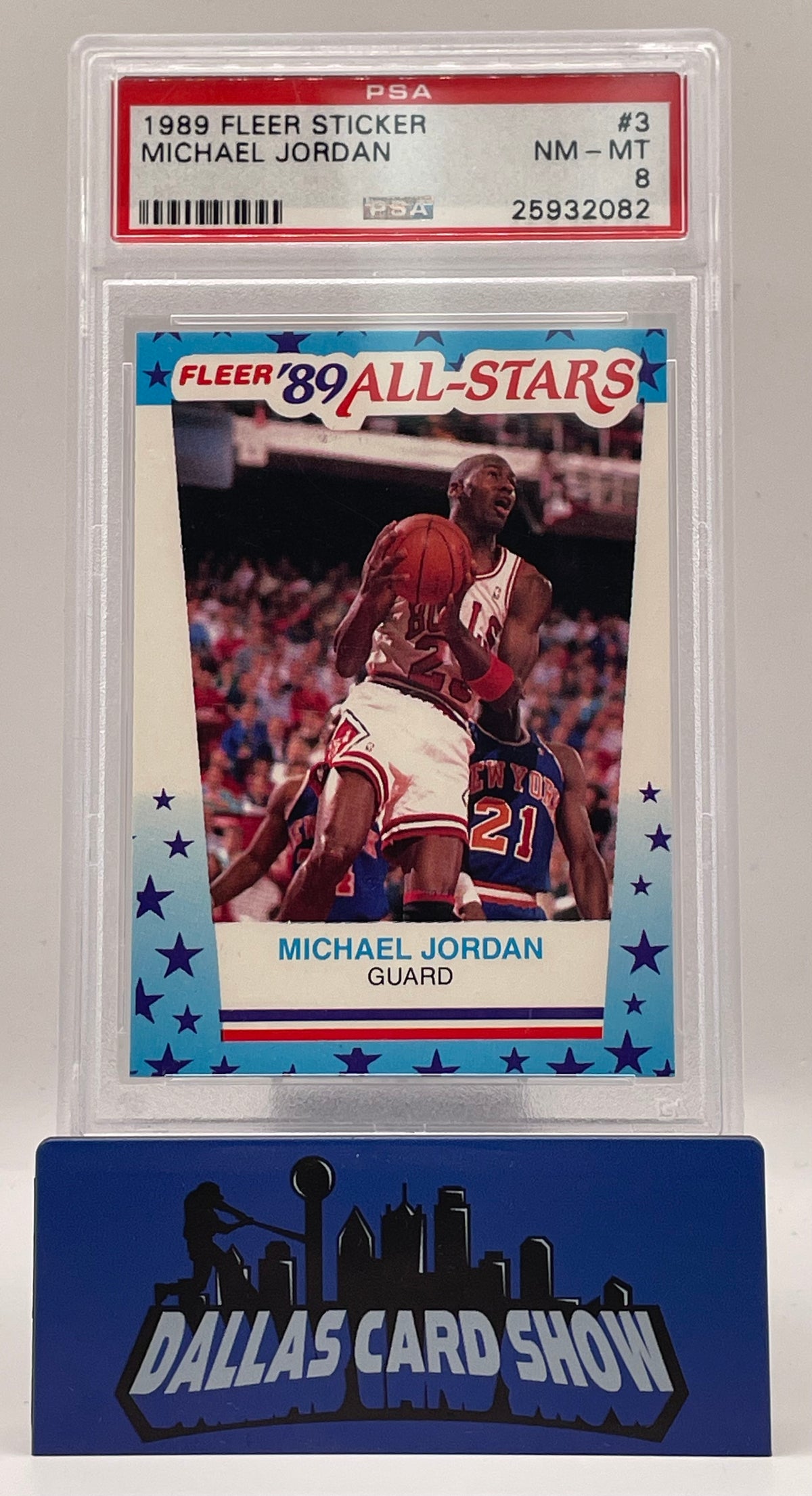 1989 Fleer Sticker #3 Michael Jordan PSA 8