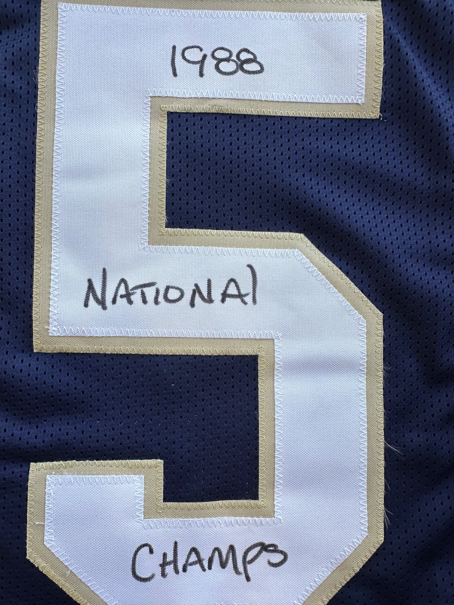 RAGHIB ROCKET ISMAIL NOTRE DAME SIGNED JERSEY w/1988 National Champs BAS