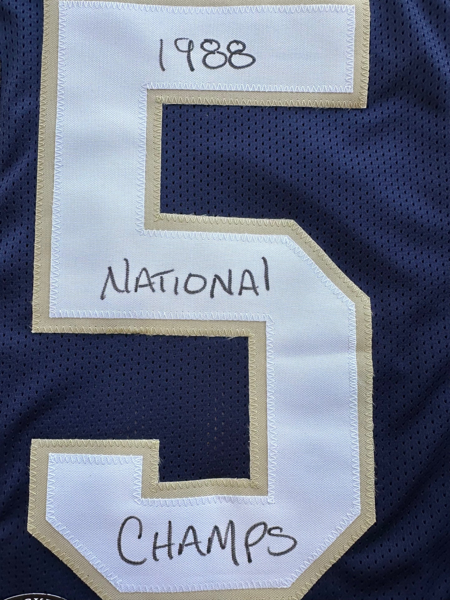 RAGHIB ROCKET ISMAIL NOTRE DAME SIGNED JERSEY w/1988 National Champs BAS