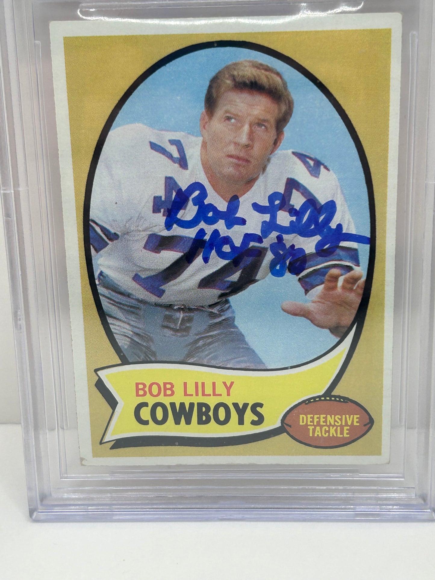1970 Topps Bob Lilly #87 Beckett Witnessed Beckett 10 Autograph (3271)