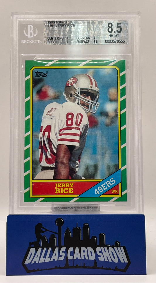 1986 Topps #161 Jerry Rice Rookie RC BGS 8.5