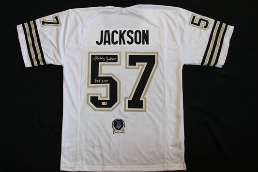 RICKEY JACKSON NEW ORLEANS SAINTS SIGNED HOME JERSEY w/HOF2010 Pitt BAS