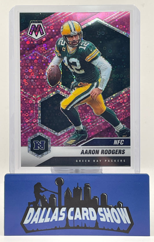2021 Panini Mosaic No Huddle #206 Aaron Rodgers NFC Pink /20