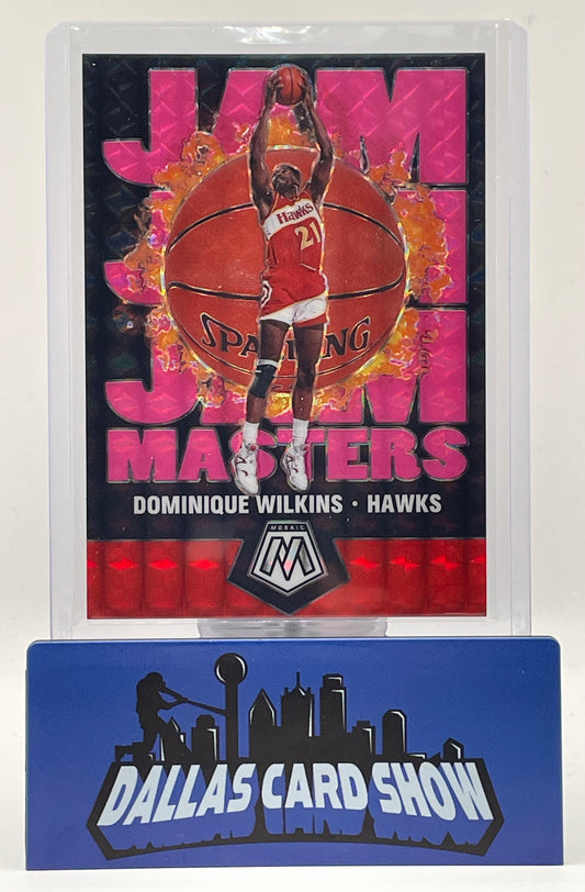 2019-20 Panini Mosaic #12 Dominique Wilkins Jam Masters Pink Fluorescent /10