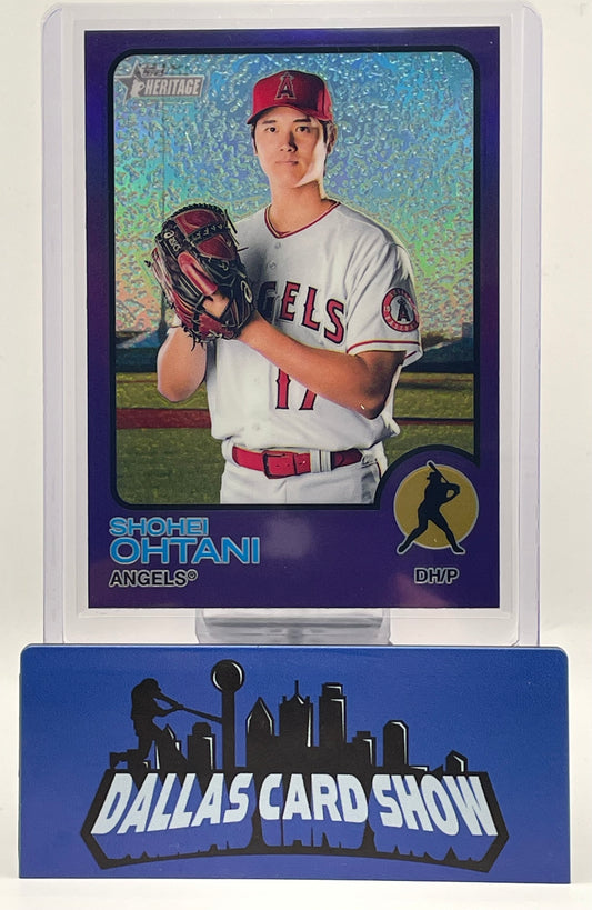 2022 Topps Heritage #150 Shohei Ohtani Purple Chrome
