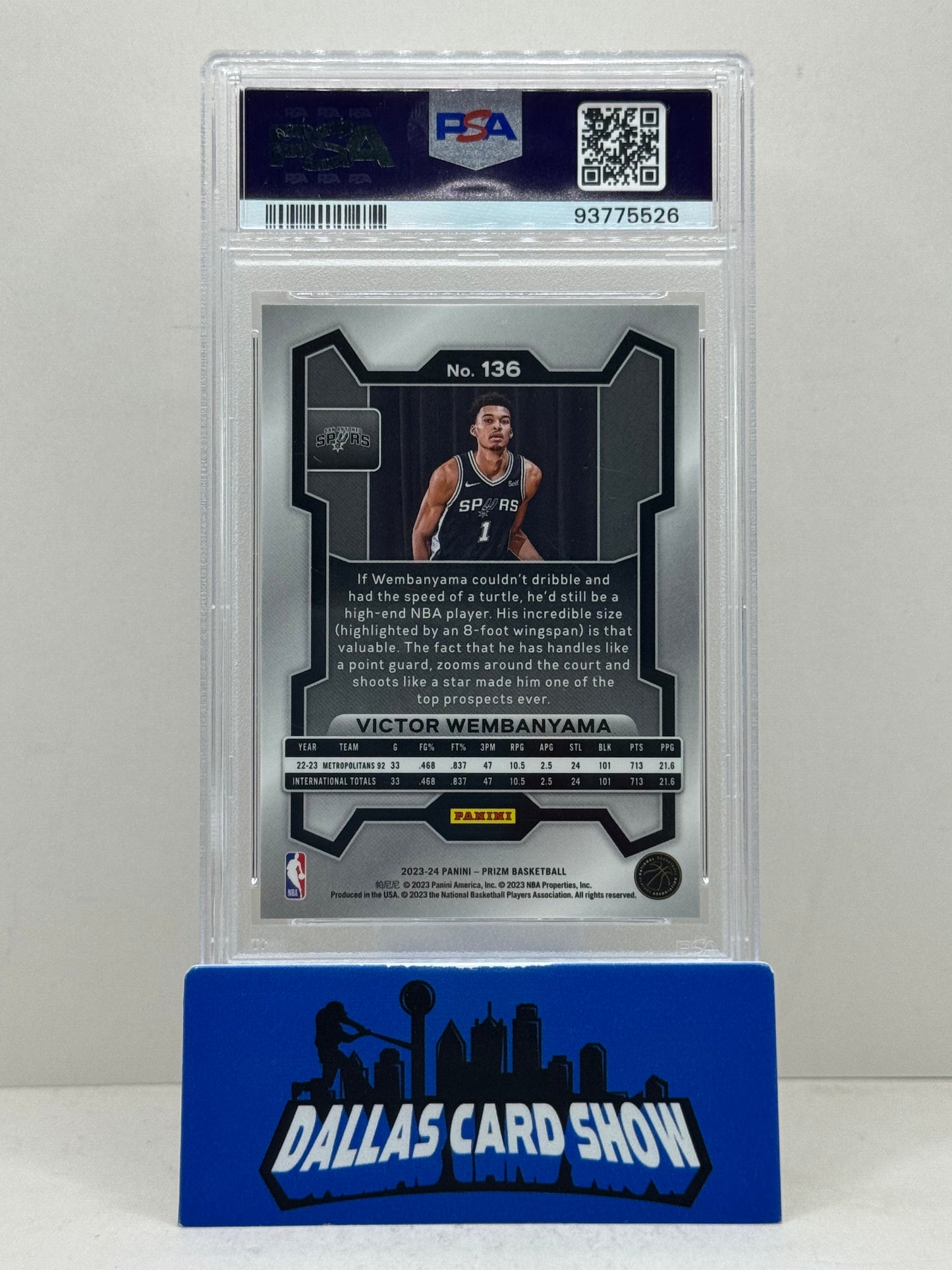 2023 Panini Prizm #136 Victor Wembanyama Rookie RC PSA 10