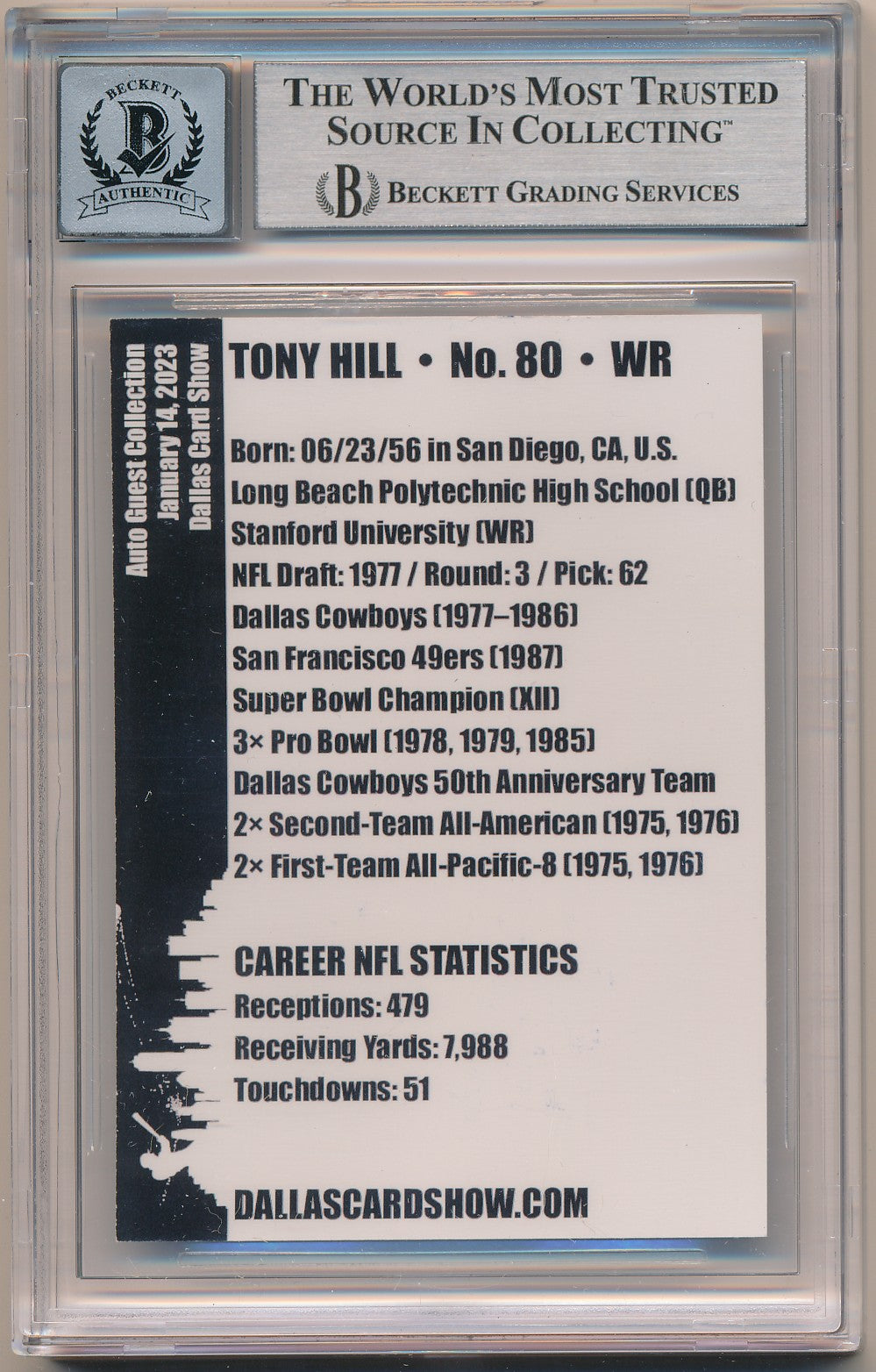 2023 DCS SELECT AUTO GUEST SELECTION TONY HILL AUTHENTIC AUTO BAS 10