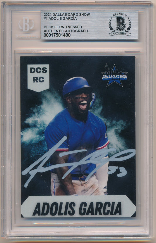 2024 DALLAS CARD SHOW #1 ADOLIS GARCIA AUTHENTIC AUTO BAS