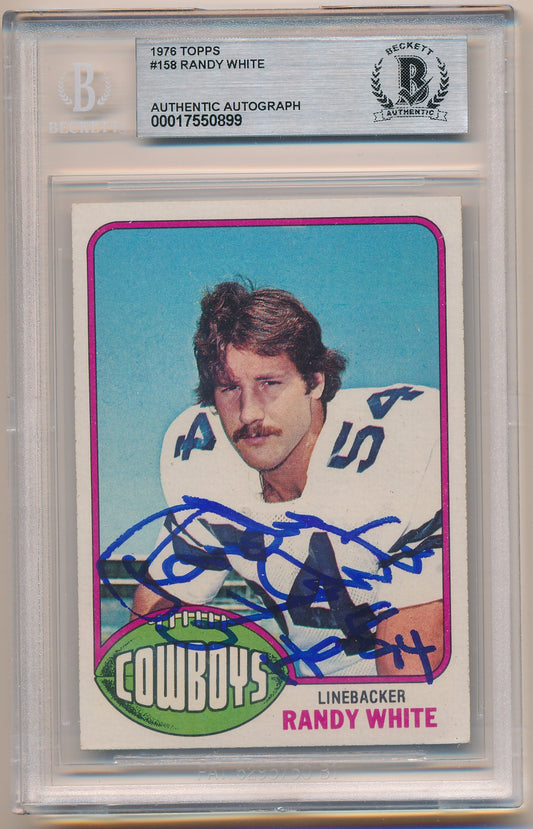 1976 TOPPS #158 RANDY WHITE AUTHENTIC AUTO BAS