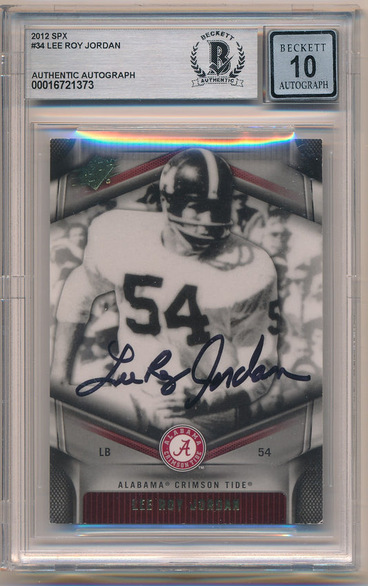 2012 SPX #34 LEE ROY JORDAN AUTHENTIC AUTO BAS 10