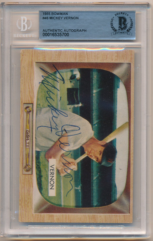 1955 BOWMAN #46 MICKEY VERNON AUTHENTIC AUTO BAS