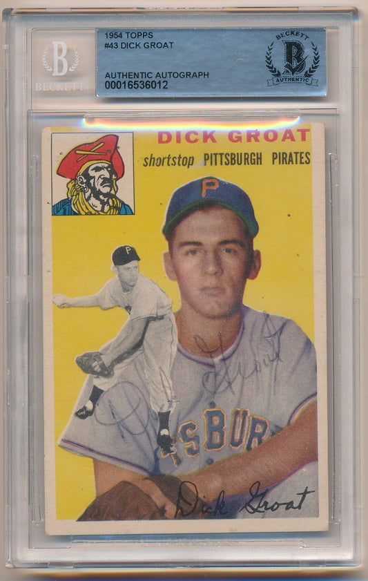 1954 TOPPS #43 DICK GROAT AUTHENTIC AUTO BAS